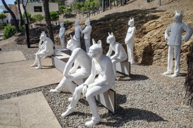 Güller, İspanya - 20 Temmuz 2024: Fransız Bulldog Sanat Kuruluşu Cala Montjoi, Costa Brava 'daki El Bulli 1846 Müzesinde