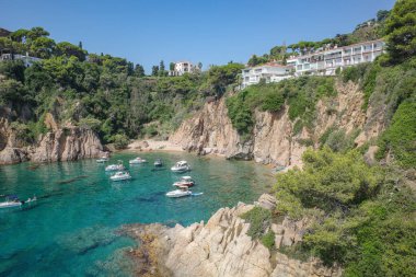 Blanes, İspanya - 10 Ağustos 2024: Marimurta Botanik Bahçeleri, Costa Brava, Katalonya