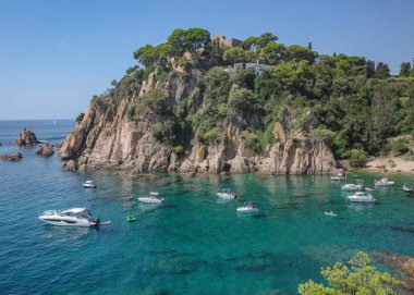 Blanes, İspanya - 10 Ağustos 2024: Marimurta Botanik Bahçeleri, Costa Brava, Katalonya