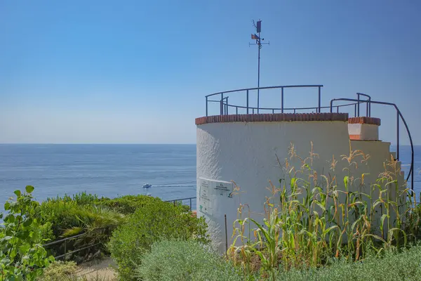 stock image Blanes, Spain - 10 Aug, 2024: Meditarranean sea views from the Marimurta Botanical Gardens, Blanes, Catalonia