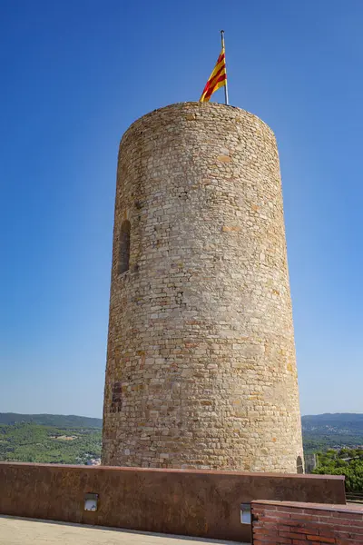 stock image Blanes, Spain - 10 Aug, 2024: Sant Joan castle overlooking the town of Blanes, Costa Brava, Catalonia