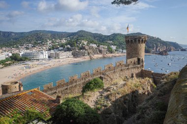 Tossa de Mar, İspanya - 1 Eylül 2024: Tossa de Mar, Costa Brava, Katalonya