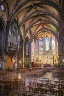 Perpignan, Fransa - 27 Ağustos 2024: 14. yüzyıl Saint Jean Katedrali, Perpignan, Pirenes Orientales