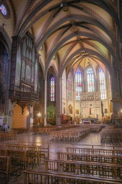 Perpignan, Fransa - 27 Ağustos 2024: 14. yüzyıl Saint Jean Katedrali, Perpignan, Pirenes Orientales