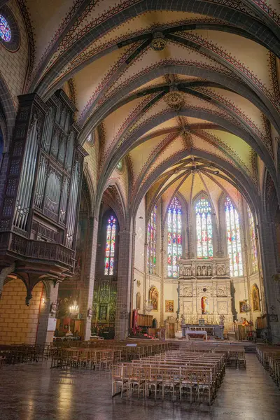 Perpignan, Fransa - 27 Ağustos 2024: 14. yüzyıl Saint Jean Katedrali, Perpignan, Pirenes Orientales