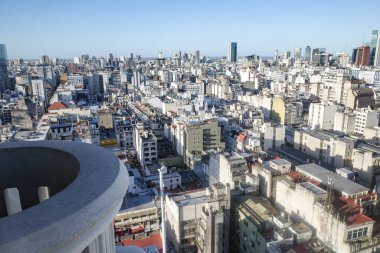 Buenos Aires, Arjantin - 22 Kasım 2024: Plaza Congreso 'nun ve Palacio Barolo' dan Buenos Aires 'in hava manzarası