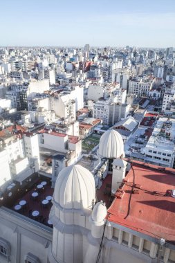 Buenos Aires, Arjantin - 22 Kasım 2024: Plaza Congreso 'nun ve Palacio Barolo' dan Buenos Aires 'in hava manzarası