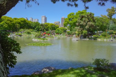 Buenos Aires, Arjantin - 20 Kasım 2024: Palermo, Buenos Aires 'teki Jardin Japonya bahçelerinde bahar mevsimi