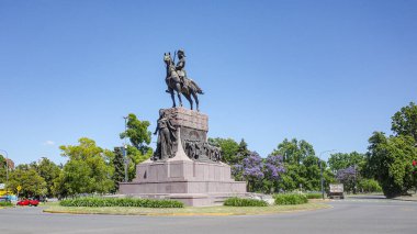 Buenos Aires, Argentina - 20 Nov, 2024: Equestrian statue of former president Justo Jose de Urquiza on Ave. Sarmiento in the Palermo district clipart