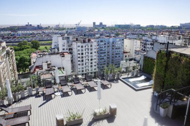 Buenos Aires, Arjantin - 19 Kasım 2024: Buenos Aires Recoleta bölgesindeki Alvear Palace Hotel 'in çatı manzarası