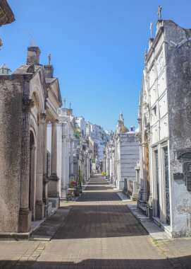 Buenos Aires, Arjantin - 18 Kasım 2024: Recoleta Mezarlığı, Arjantin 'deki en önemli ve ünlü mezarlık