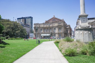 Buenos Aires, Argentina - 18 Nov, 2024: Facade of the Teatro Colon (Colombus Theatre) in Buenos Aires clipart