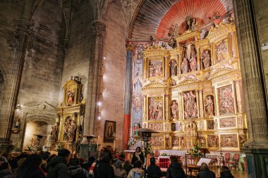 Laguardia, Spain - 28 Dec, 2024: Church of Santa Maria de los Reyes, Laguardia, Rioja Alavesa, Alava, Basque Country clipart