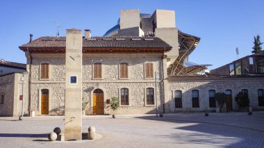 Eltziego, İspanya - 28 Aralık 2024: Marques de Riscal Hotel ve Şaraphanesi. La Rioja Alavesa, İspanya