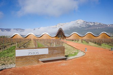 Laguardia, Spain - 28 Dec, 2024: Bodegas Ysios winery, designed by architect Santiago Calatrava. Rioja Alavesa, Spain clipart