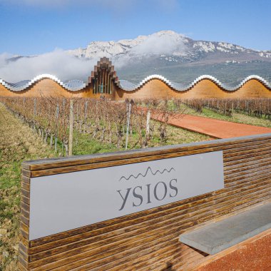 Laguardia, Spain - 28 Dec, 2024: Bodegas Ysios winery, designed by architect Santiago Calatrava. Rioja Alavesa, Spain clipart