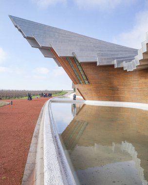 Laguardia, Spain - 28 Dec, 2024: Bodegas Ysios winery, designed by architect Santiago Calatrava. Rioja Alavesa, Spain clipart