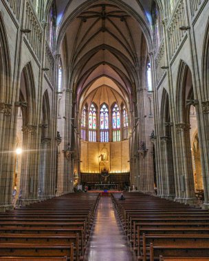 San Sebastian, İspanya - 9 Şubat 2025: San Sebastian, Bask ülkesindeki Buen Pastor Katedrali