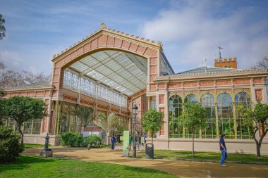 Barselona, İspanya - 16 Şubat 2025: Hivernacle Kış Bahçesi, Park de la Ciutadella, Barcelona