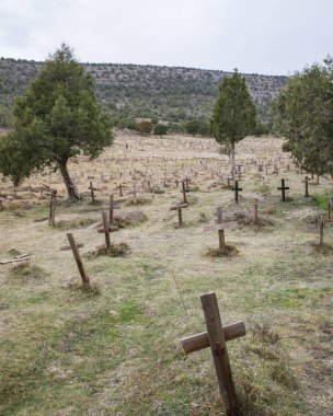 Burgos, İspanya - 3 Mart 2025: Sad Hill Mezarlığı, batı filmi 