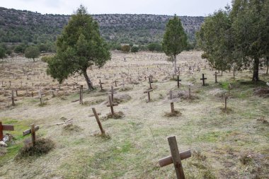 Burgos, İspanya - 3 Mart 2025: Sad Hill Mezarlığı, batı filmi 