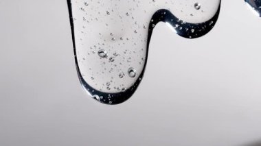 Makro şeffaf jel kozmetik maske, yakın çekim saç tedavisi