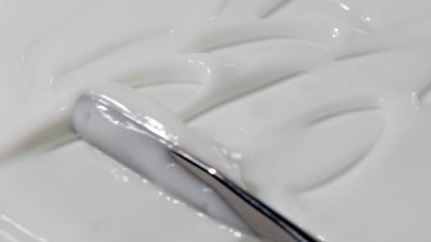 Cosmetic Cream Texture Closeup Fps Slow Motion — Stock Video