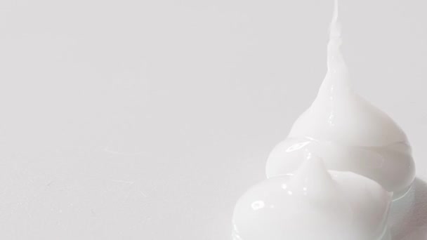Λευκή Κρεμώδης Υφή Κοντινό Πλάνο Του Καλλυντικού Προϊόντος Κρέμας — Αρχείο Βίντεο