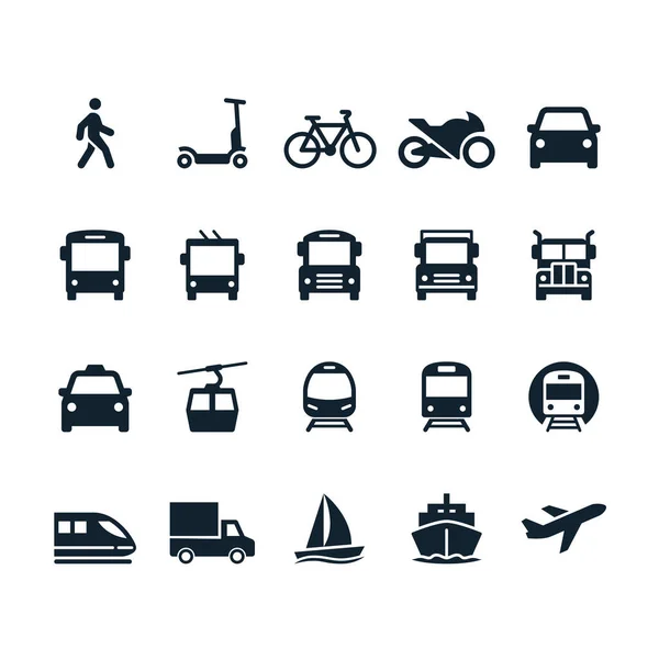Transportation Icons Clear Sharp Easy Resize Transparency Effect Stock Vector