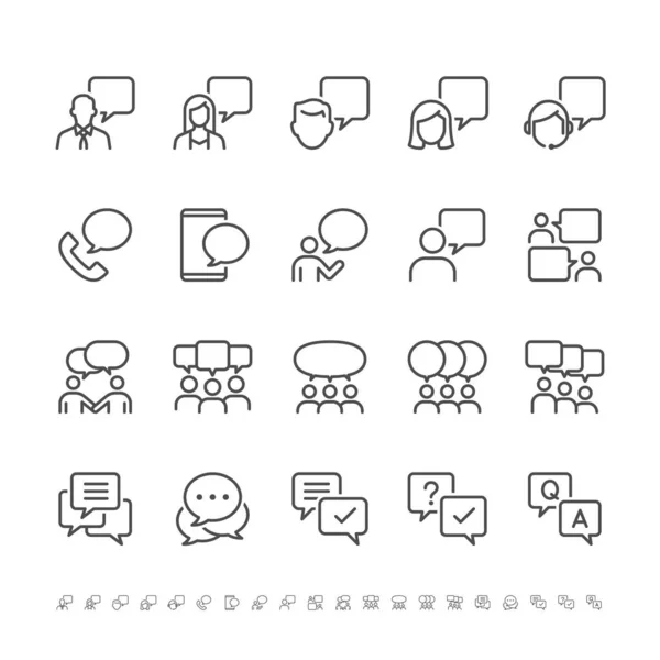 Communication Thin Icons Pixel Perfect Stock Vector