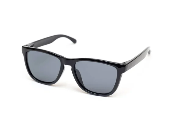 Zwarte Moderne Zonnebril Een Witte Achtergrond — Stockfoto