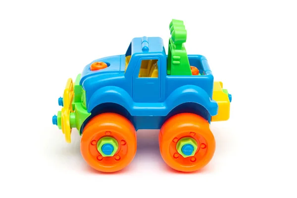 Carro Brinquedo Infantil Fundo Branco — Fotografia de Stock
