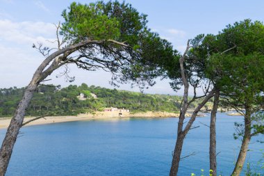 Girona 'daki (İspanya) Sahil Cesareti (Costa Brava) manzaraları ve ayrıntıları)