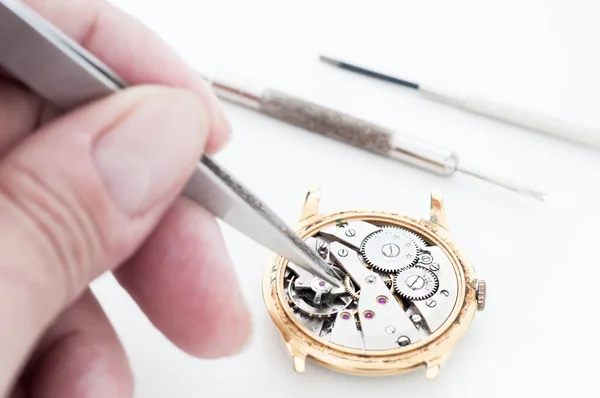 Tijdloze Precisie Een Horlogemaker Artistry Action — Stockfoto