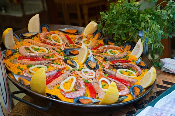 Capture Flavor Spain Delicious Snapshot Traditional Paella — Stock Photo, Image
