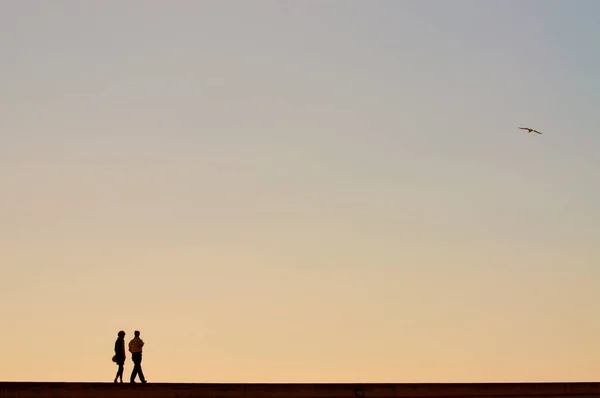 Twilight Serenade Romantic Stroll Sunset — Stock Photo, Image