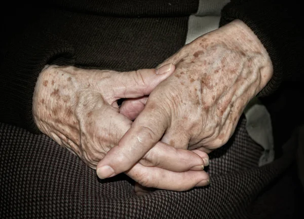 Timeless Wisdom Weathered Hands Photographic Journey Age Experience — Stock Photo, Image