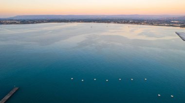 Syracuse, Sicilya, İtalya, Avrupa 'daki Ortigia Adası' nın Hava Görüntüsü