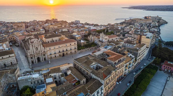 Syracuse, Sicilya, İtalya, Avrupa 'daki Ortigia Adası' nın Hava Görüntüsü