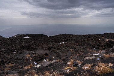 Etna Dağı, Katanya, Sicilya, İtalya, Avrupa, Dünya Mirası Bölgesi Panoraması