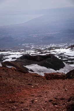 Etna Dağı, Katanya, Sicilya, İtalya, Avrupa, Dünya Mirası Bölgesi Panoraması