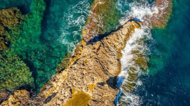 Augusta Sahil Hattı, Syracuse, Sicilya, İtalya, Avrupa 'nın Hava Görüntüsü