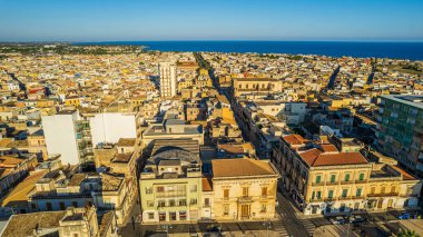 Avola, Syracuse, Sicilya, İtalya ve Avrupa 'nın Hava Görüntüsü