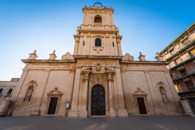 View of the Avola Cathedral, Syracuse, Sicily, Italy, Europe clipart