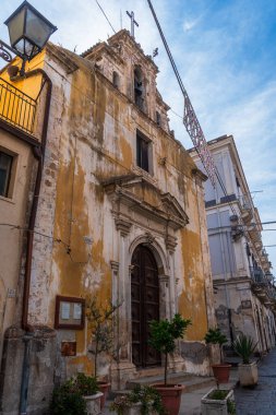 Old Street of Lentini, Syracuse, Sicilya, İtalya, Avrupa