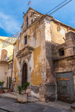 Old Street of Lentini, Syracuse, Sicilya, İtalya, Avrupa