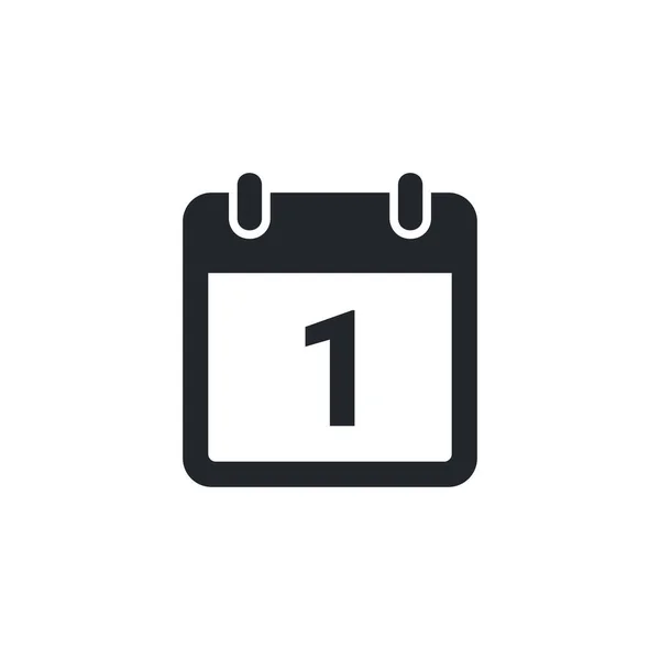 Плоске Векторне Зображення Ізольоване Білому Тлі Значок Календаря Номером Початок — стоковий вектор