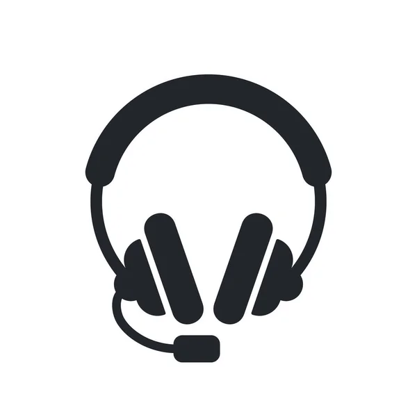 Плоске Векторне Зображення Білому Фоні Значок Навушників Мікрофоном Службу Підтримки — стоковий вектор