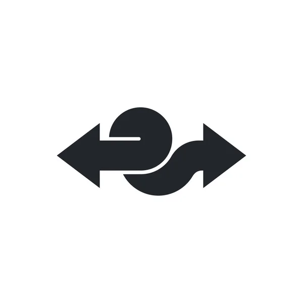 Flaches Vektorbild Auf Weißem Hintergrund Symbol Multidirektionaler Pfeile Die Miteinander — Stockvektor