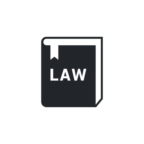 Flaches Vektorbild Isoliert Auf Weißem Hintergrund Buchsymbol Mit Wortrecht Rechtsberatung — Stockvektor